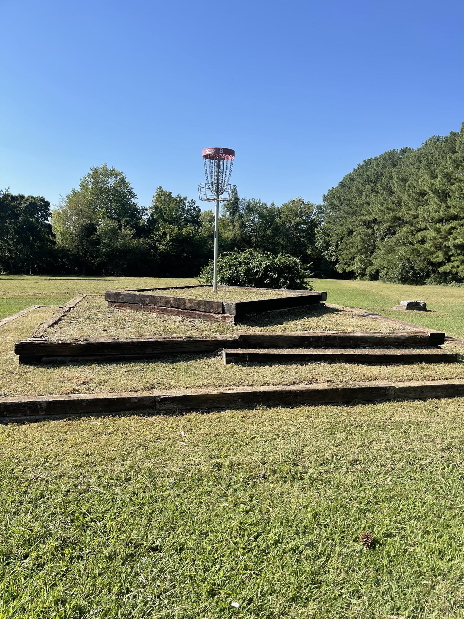 Disc golf elevated basket hole 8 North Shore